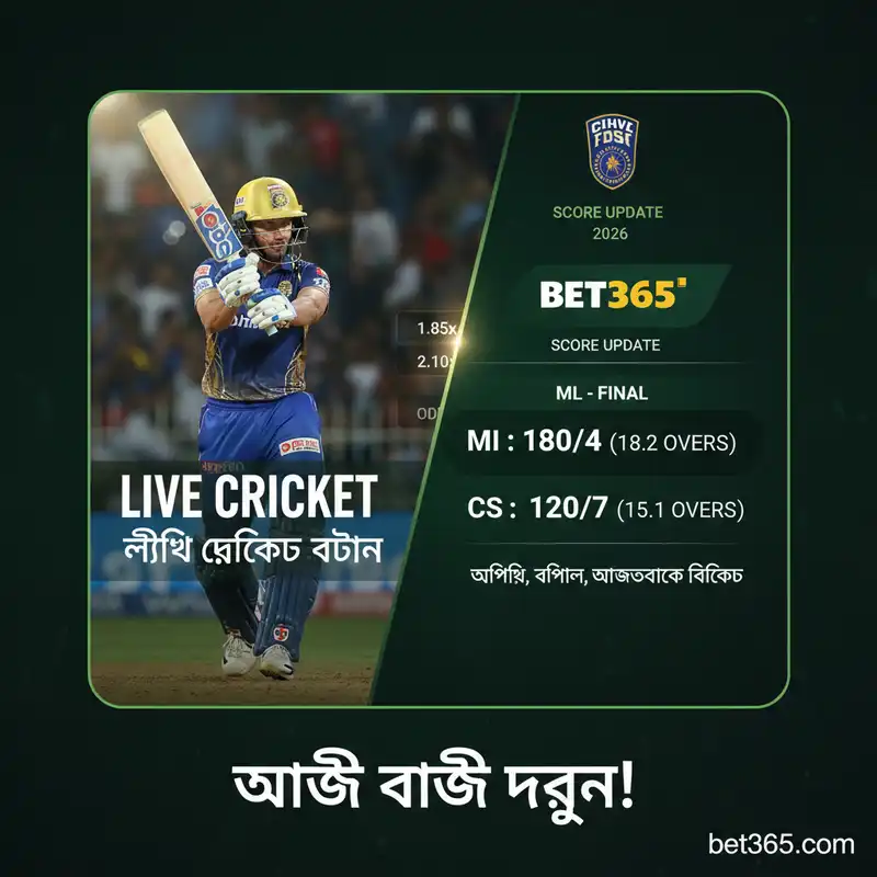 Bet365 Live Cricket Betting Dashboard